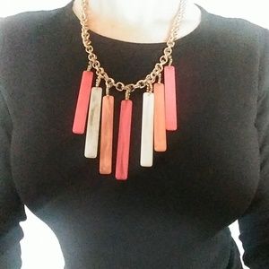 Pink and Gold Necklace, Statement Piece!